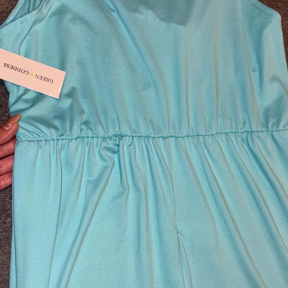 GREEN GODDESS- NWT Women's Light Blue Jumpsuit size Medium - Picture 12 of 13